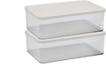 Silicook Flat Plastic Box for Kitchen for Kitchen&Refrigerator Organization, Transparent Food Storage Container for Kitchen, Fridge, Freezer (5 x 600ml)