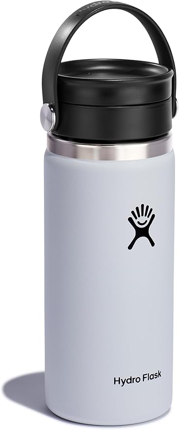 Hydro Flask Flex Sip Coffee Tumbler – Insulated Stainless Steel, Non Spill, Leak Proof Travel Coffee Cup 16 Oz White