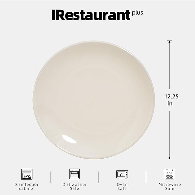 Stoneware Coupe Commercial Grade Dinnerware, Ivory, Plate 12.25", Case of 12