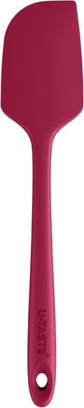 U-Taste 11.38" Silicone Baking Spatula: 480ºF Heat Resistant Food Grade Flexible Rubber Kitchen Bowl Scraper, Seamless Pastry Spreader for Mixing Stirring Scraping in Nonstick Cookware (Red)