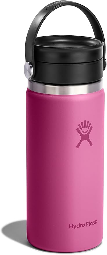 Hydro Flask Flex Sip Coffee Tumbler – Insulated Stainless Steel, Non Spill, Leak Proof Travel Coffee Cup 16 Oz Reef Pink