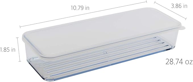 Silicook Flat Plastic Box for Kitchen for Kitchen&Refrigerator Organization, Transparent Food Storage Container for Kitchen, Fridge, Freezer (5 x 600ml)