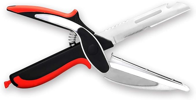 Vegetable Scissors and Food Cutter - Kitchen Shears With Cutting Board, Quick Slicer, Chopper for Meat and Vegetables