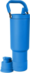 Simple Modern Trek Pivot | 40oz Flip Straw Tumbler with Handle | Water Bottle & Boot | Interchangeable Straw & Chug Lids | Insulated Stainless Steel Jug | Gym Sports Outdoors | Supersonic Blue