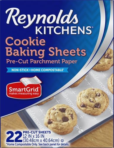 Reynolds Kitchens Cookie Baking Sheets, Pre-Cut Parchment Paper, 22 Sheets (Pack of 2)