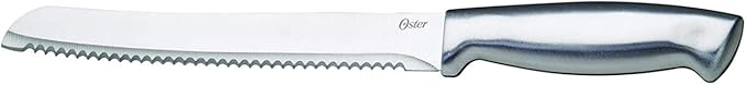 Oster Baldwyn 14 Piece Stainless Steel Cutting Kitchen Knife Cutlery Set with Swivel Block Holder and Knife Sharpener, Brushed Satin
