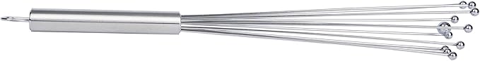 Restaurantware-German Standard 12.6 Inch Ball Whisks, 24 Dishwashable Kitchen Whisks - Ergonomic Handle, Durable, Stainless Steel Manual Egg Beater, Suitable For Whisking, Stirring, Mixing, Beating