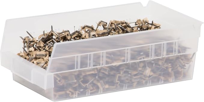 Akro-Mils 30130 Plastic Shelf Bins, Heavy Duty Storage Bins for Garage, Closet, and Drawer Organization, 12-Inch x 6-1/2-Inch x 4-Inch, Clear, 12-Pack