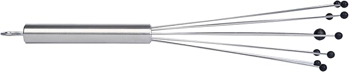 Restaurantware-German Standard 10.6 Inch Ball Whisks, 24 Kitchen Whisks With Silicone Balls - Ergonomic Handle, Dishwashable, Stainless Steel Manual Egg Beater, Durable, For Whisking, Stirring, Mixing