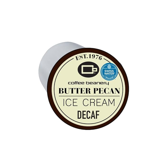Coffee Beanery Butter Pecan Ice Cream Decaf Coffee Pods | 48ct Bulk Flavored Medium Roast | 100% Specialty Arabica Gourmet Coffee