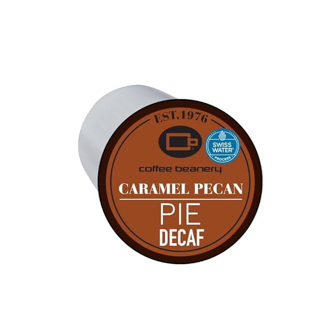 Caramel Pecan Pie Decaf Coffee Pods by Coffee Beanery | 48ct Bulk Medium Roast Arbica Coffee