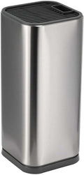 Dura Living Universal Knife Block Holder, Stainless Steel Knife Stand Without Knives, Safe Space Saver Stable Knife Storage with Scissors Slot, Detachable for Easy Cleaning, Kitchen Organizer, Silver