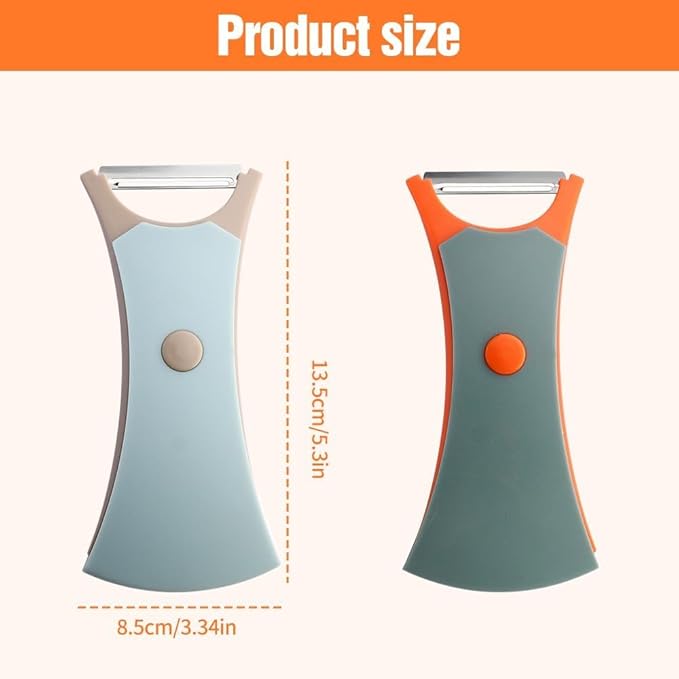 2 In 1 Fruit Peeler,Peeling and shredding Vegetables Potato Vegetable Peeler Carbon Steel Blade,Multi Function Stainless Steel Vegetable Peeler with Straight and Serrated Blades (2PCS-B)