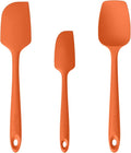 U-Taste Silicone Baking Spatula Set: 480ºF High Heat Resistant, Food Grade Flexible Rubber Kitchen Cooking Mixing Scraper, Food Grade Seamless Utensil for Nonstick Cookware Set of 3 (Orange)