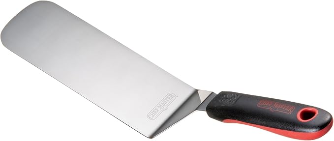 Chef Master 90284 High Heat Flexible Turner Spatula, 7.68" x 2.87" Blade | Heat Resistant Handle | Slip Resistant Grip | Dishwasher Safe