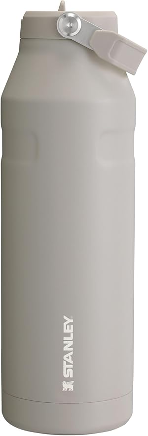 STANLEY IceFlow Flip Straw 2.0 Water Bottle 50 OZ | Built-In Straw with Larger Opening | Lightweight & Leak-Resistant | Insulated Stainless Steel | BPA-Free | Ash