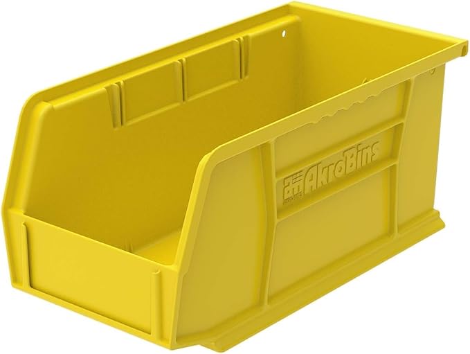 Akro-Mils 30230 AkroBins Plastic Storage Bins, Space-Saving Stackable Bins for Garage, Pantry, Craft Organization, 11-" x 5-" x 5-", Yellow, 12-Pack