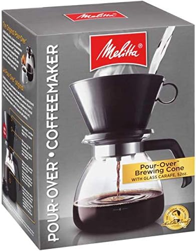 Melitta 52 oz. Pour-Over Coffee Brewer with Glass Carafe, Black
