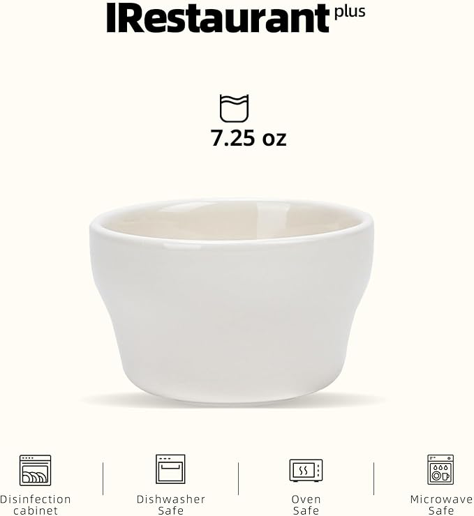 Stoneware Narrow Rim Commercial Grade Dinnerware America White, Bouillon Cup 7.25oz, Case of 36