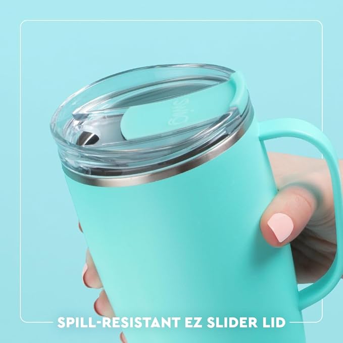 Swig Life 18oz Travel Mug, Insulated Tumbler with Handle and Lid, Cup Holder Friendly, Dishwasher Safe, Stainless Steel, Travel Coffee Cup (Bride to Be)