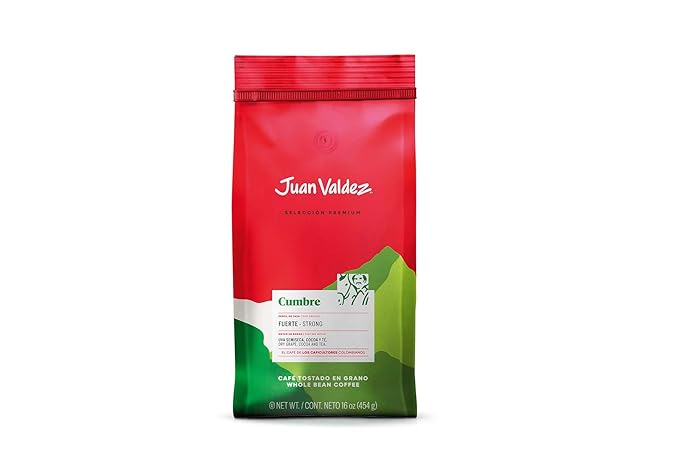 Juan Valdez Cumbre Whole Bean Coffee, Dark Roast 16 OZ - 100% Colombian Coffee - Expert Blend of Colombian Coffees with intense flavors and dry fruit notes
