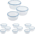 LocknLock Easy Essentials Food Storage lids/Airtight containers/Stackable, BPA Free, 6 Piece, Clear (Pack of 4)