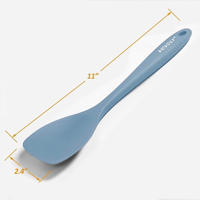 Upgrade Silicone Spatula Spoon Set,VOVOLY Heat Resistant Rubber Spoonula, Seamless Non-Stick Flexible Scrapers for Baking Mixing Tool,3 Pack,Starry Blue