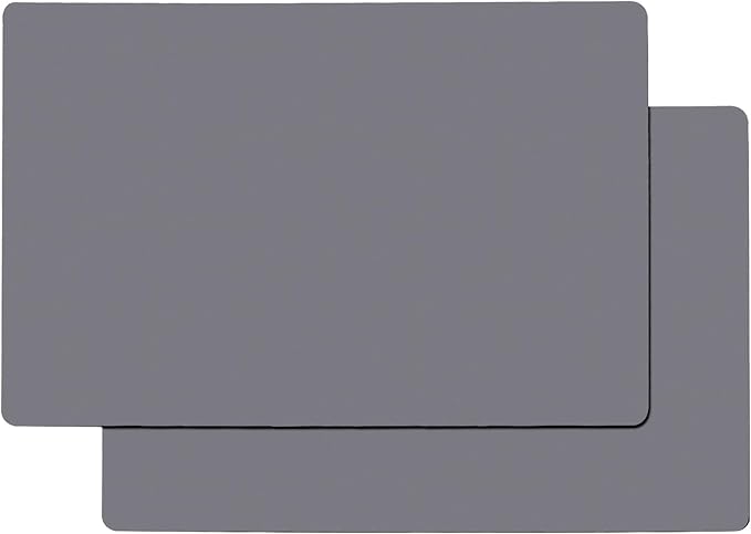 Silicone Mats for Kitchen Counter, Thicker 0.06", 25 x 17 inches Multipurpose Table Mat, Silicone Pad Desk Work Mat, Nonstick Nonskid Heat-Resistant Pad, Placemat, Dark Gray, 2PCS