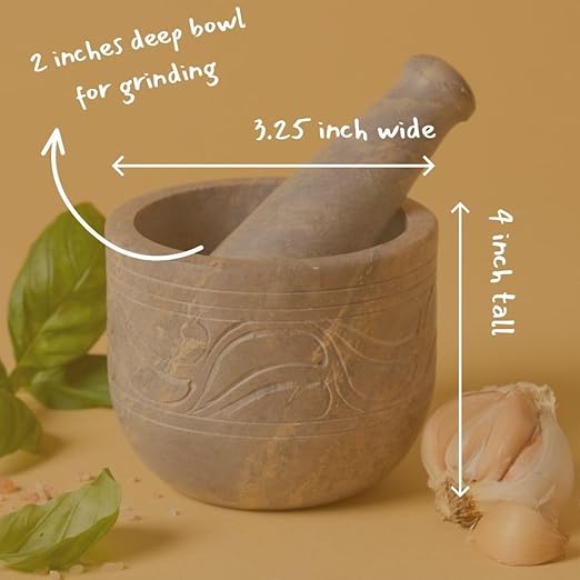 Small & Mini Mortar Pestle Sets, Kitchen Tools, Kitchen Countertop Decor, Grinding, Crushing, Herbs, Garlic, Nuts, Spices, Pills Rustic Style, Handcrafted, Made from Soapstone