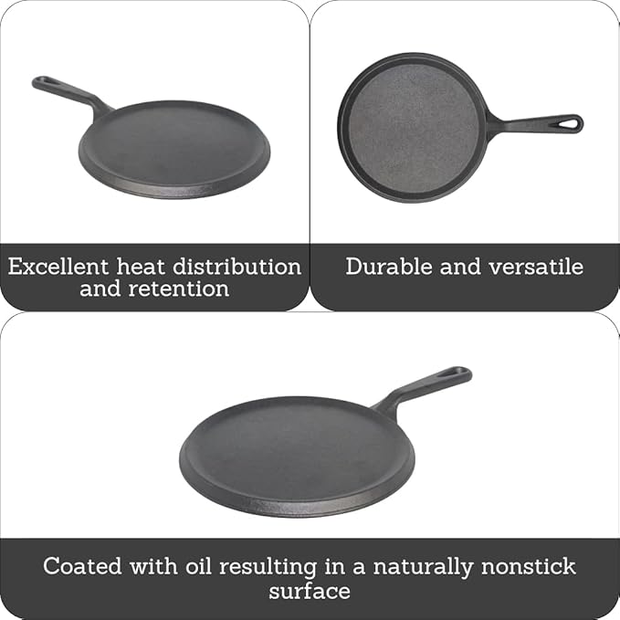 IMUSA 9.5in Cast Iron Preseasoned Comal