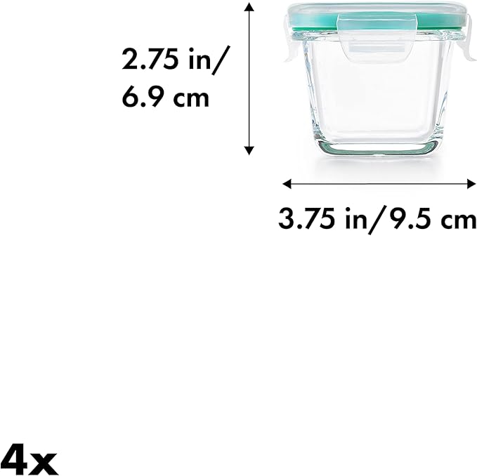 OXO Good Grips 4-Piece Smart Seal Leakproof Mini Glass AirtightContainer Set