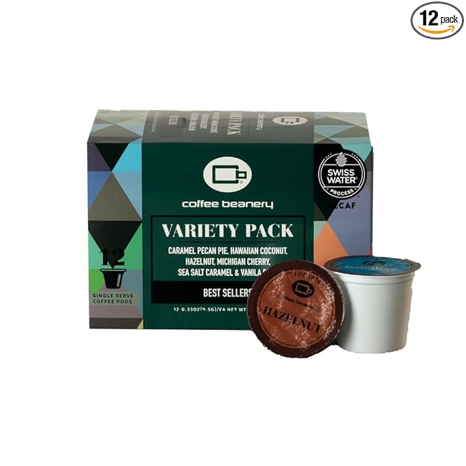 Decaf CB Variety Coffee Pod Variety Pack of Decaf Coffee Pods by Coffee Beanery | 12ct Medium Roast Arbica Coffee