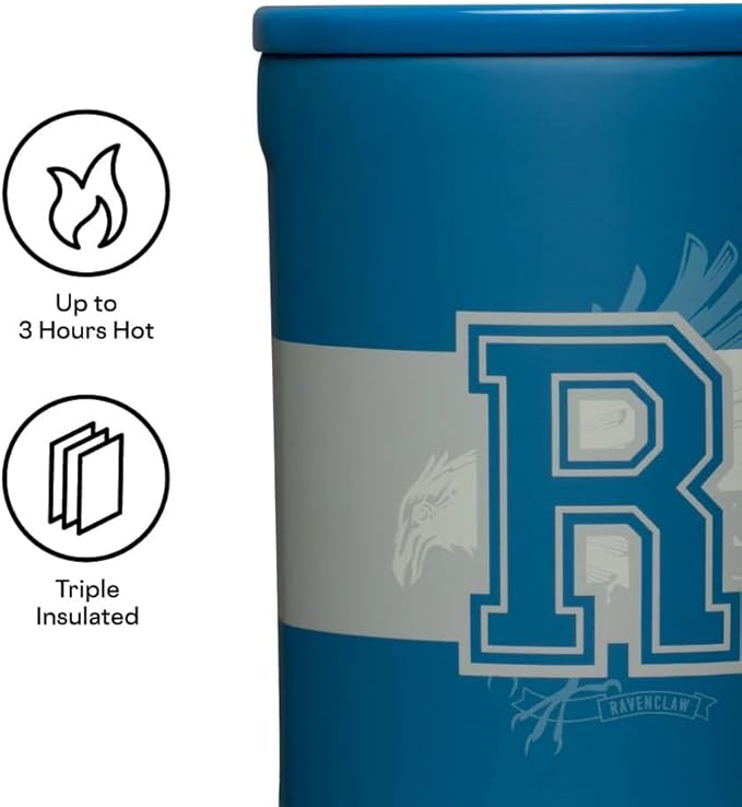 Corkcicle Harry Potter Coffee Mug - Stainless Steel Insulated Cup With Lid For Tea & Coffee - Non-Slip Silicone Base - Durable Travel Mug - Dishwasher Safe - BPA Free - Easy Grip - 16 oz - Ravenclaw