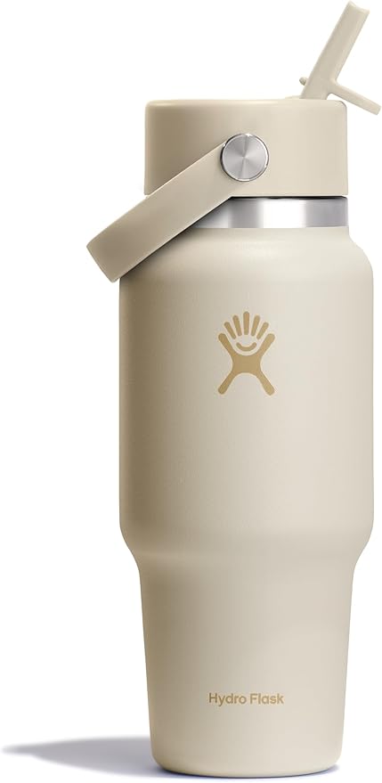 Hydro Flask Water Bottle - Insulated Stainless Steel - Wide Mouth Flex Chug Lid, Non Spill, Leakproof in 24 Oz Coconut Cream