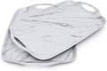 TP Serving Trays with Handles, 19 Inch Large Rectangular Melamine Serving Platter Set of 2, White Marble