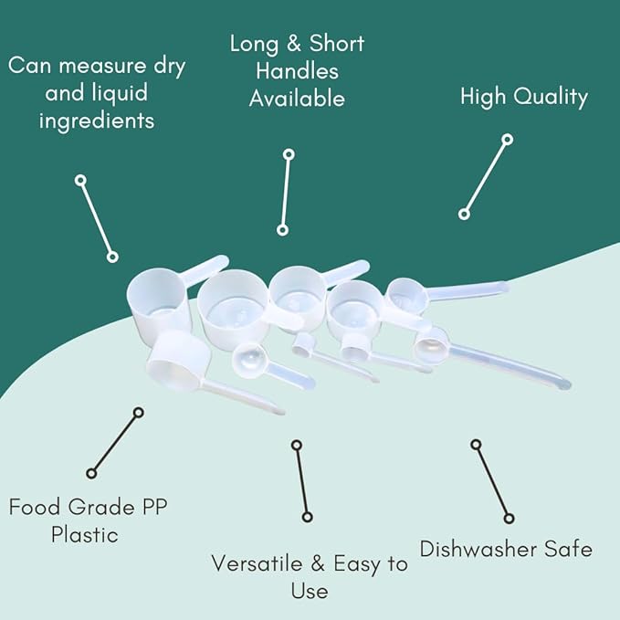 4 mL (3/4 Teaspoon) Long Handle Scoop for Measuring Coffee, Pet Food, Grains, Protein, Spices and Other Dry Goods (Pack of 10)