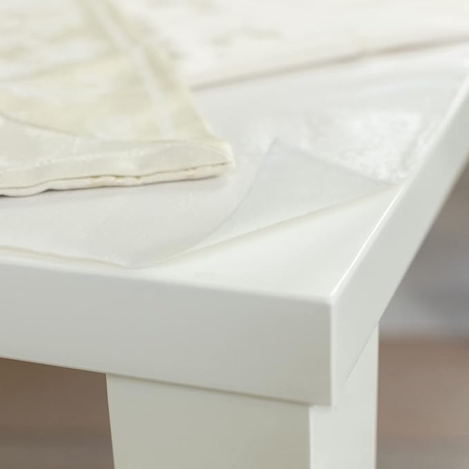 Benson Mills Deluxe Heavy Duty Vinyl Table Pad, Premium Table Protector, Waterproof with Flannel Backing, Quilted Design and Customizable (Off-White, 52" X 108" Rectangular)