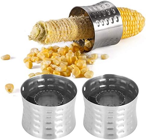 Corn Stripping Tool, Stainless Steel Corn Stripper Kernel Cutter with Grip, Easy to Remove Kernels from Fresh Corn