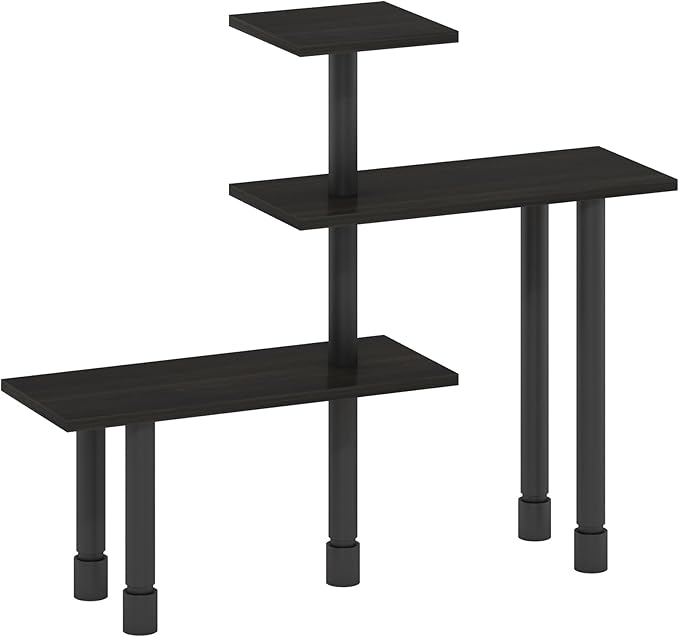 Furinno Turn-N-Tube Kitchen Countertop Organizer, 3-Tier Corner Countertop Organizer Shelf, Corner Shelf, for Kitchen, Pantry, Organizers and Storage, Espresso
