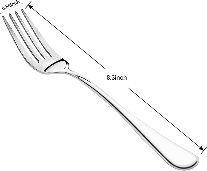 24 Pieces Dinner Forks Set,8" Forks,Food Grade Stainless Steel Dinner Forks,Fine Fork Set for Home,Kitchen,Restaurant,Mirror Polished and Dishwasher Safe