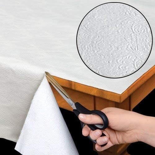 Home Bargains Plus Quilted Heavy Duty Table Pad Protector with Flannel Backing, Cut to Fit, Heat Resistant, Wipe Clean, Protects Table from Spills and Scratches, White, 52” x 216” Rectangle