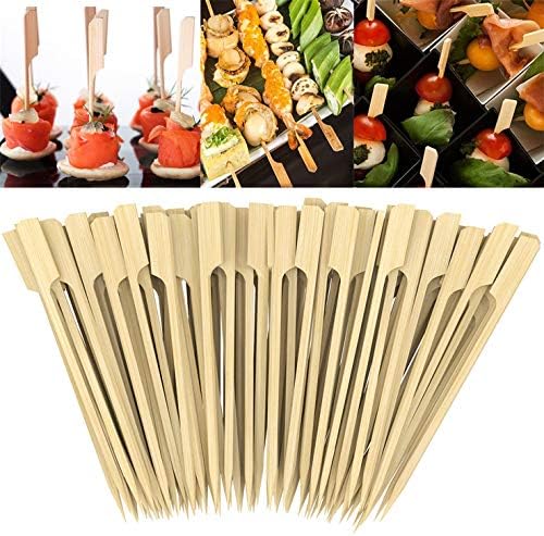 Gmark Bamboo Paddle Skewers 9" 100pc/Bag, Kabob Skewers, BBQ Skewers for Outdoor Grilling GM1077