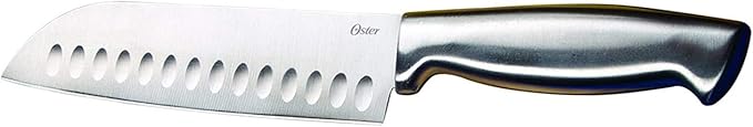 Oster Baldwyn High-Carbon Stainless Steel Kitchen Knife Cutlery Block Set, 22-Piece, Brushed Satin