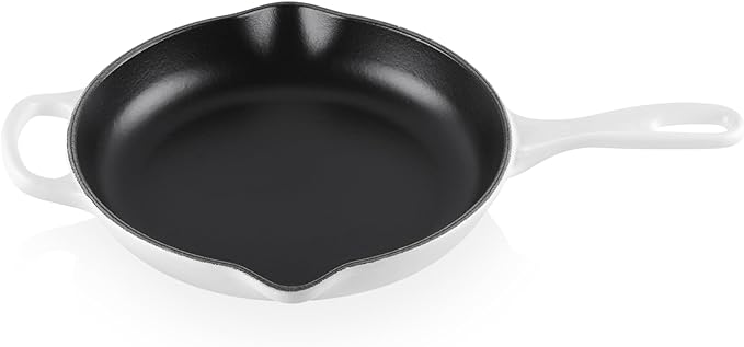 Le Creuset Enameled Cast Iron Signature Iron Handle Skillet, 9", White