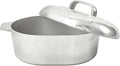 IMUSA 13in Cajun Cast Aluminum Oval Roaster with Lid, Durable Baking and Roasting Pan for Chicken, Meats, and Traditional Cooking