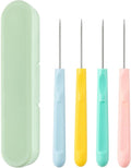 4Pcs 5.2 Inches Sugar Stir Needle, Cookie Scribe Needles Cake Decorating Needle Tool Cookie Decoration Supplies for Baking Lovers（Green