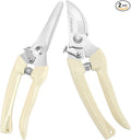 Premium garden shears, meperez pruning scissors gardening tools, pruners for flower, bushes, rose and fruit tree, use for florist, yard and orchard the plant clippers, sharp white steel anvil snips, 2