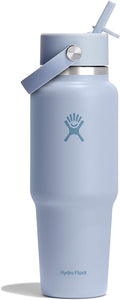 Hydro Flask Travel Water Bottle - Insulated Stainless Steel - Wide Straw Lid, Non Spill, Leakproof in 32 Oz Surf Blue