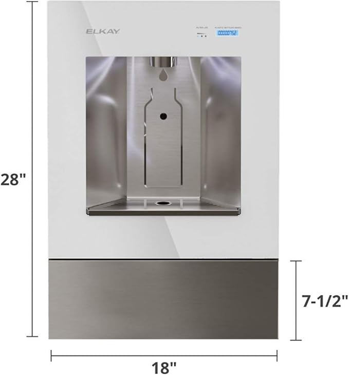 Elkay LBWD00C Liv Recessed Bottle Filling Station with Hands Free Operation and Filter - Aspen White