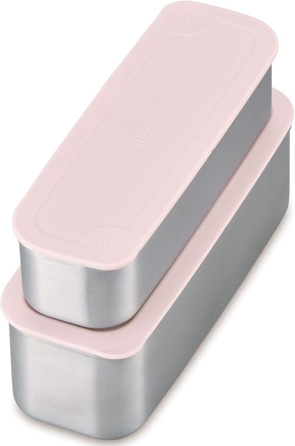 Thermos DSA-604W DTP 2-Tier Slim Fresh Lunch Box, 21.8 fl oz (635 ml), Dusty Pink